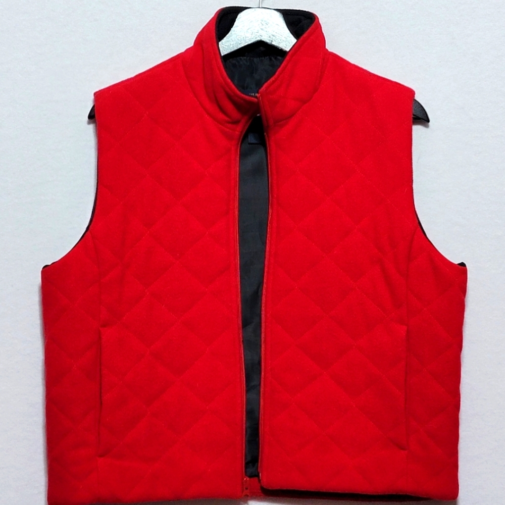 BRIGHT Red Woolrich Wool Vest Size M #810